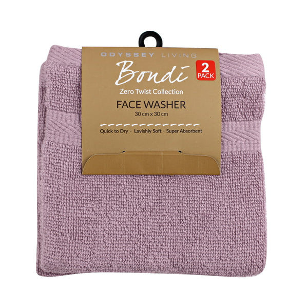 Odyssey Living Bondi Zero Twist Face Washer 2 Pack
