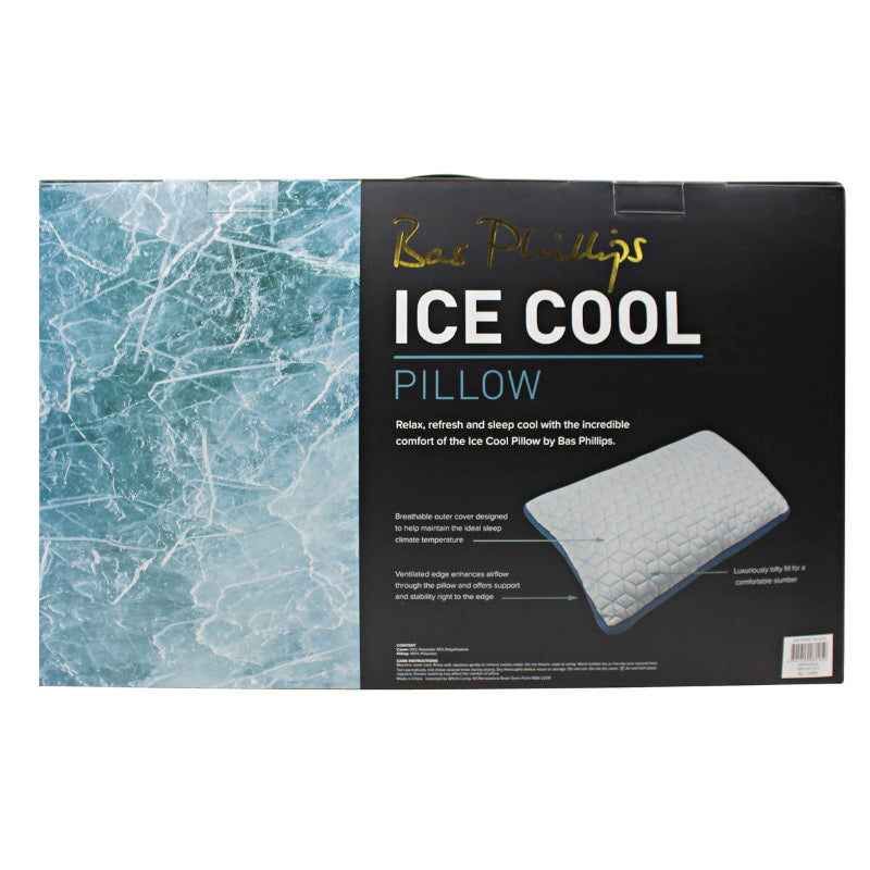 alt="Back details of a nice packaging of a quilted pillow designed to help maintain the ideal sleep climate tempreature"
