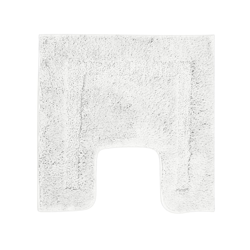 alt="An actual picture of microfibre contour bath mat in white colour, showcasing its minimalistic design and inviting softness."