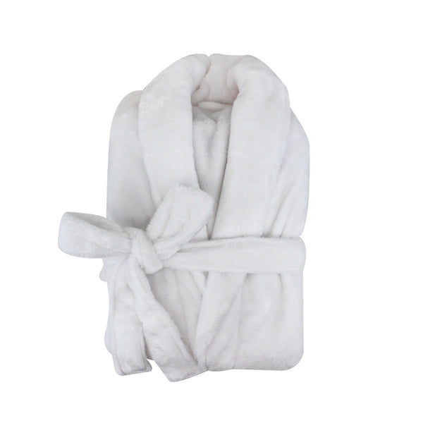 The white Bas Phillips Silk Touch Bathrobe brings elegance and comfort together with its silk touch pile and classic collar design.