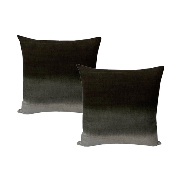 Luxurious black and white ombre polyester-filled cushions, exuding an air of sophistication and elegance, perfect for enhancing your living space
