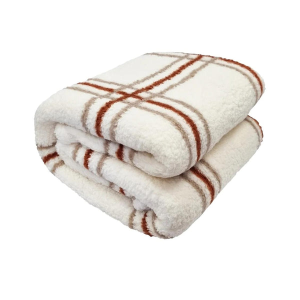 Chic blanket with a chequered print in multiple colours, ideal for cosiness on cool evenings.