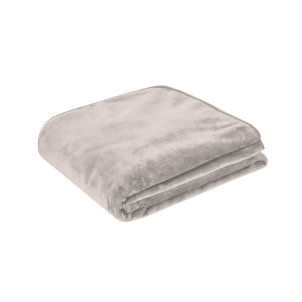 Luxurious faux fur mink blanket folded on grey colour, 600gsm polyester for warmth, diverse colour options for winter decor.