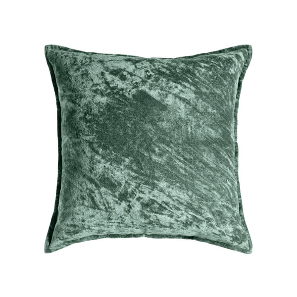 Crafted from premium cotton crushed velvet, the green cushion exudes elegance with its dark green texture, enhancing any room's sophistication.