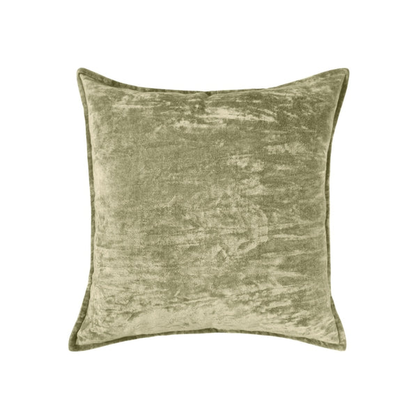 The luxurious Veronica cushion, a small square green velvet cushion, exudes elegance and charm.