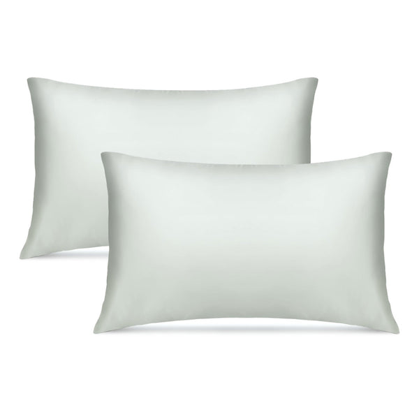 alt="Hypoallergenic sage standard pillowcases crafted from premium bamboo fibres, these pillowcases offer unparalleled softness"