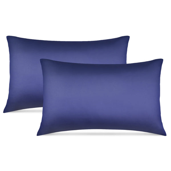alt="Hypoallergenic navy standard pillowcases crafted from premium bamboo fibres, these pillowcases offer unparalleled softness"
