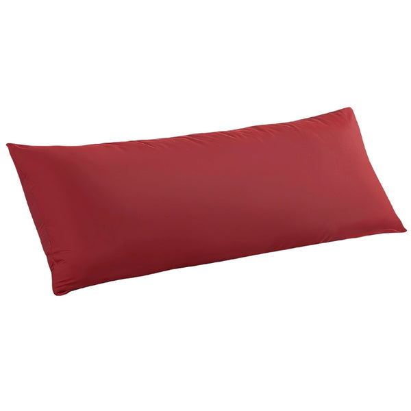alt="Hypoallergenic and naturally anti bacterial red body pillowcase crafted from a soft 100% polyester"