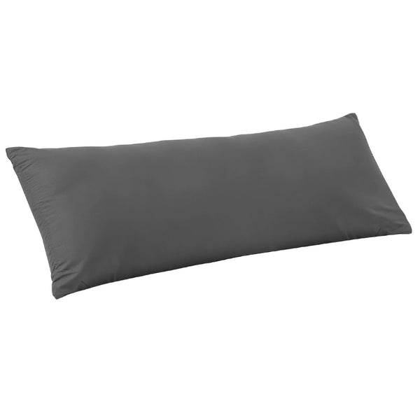 alt="Hypoallergenic and naturally anti bacterial grey body pillowcase crafted from a soft 100% polyester"