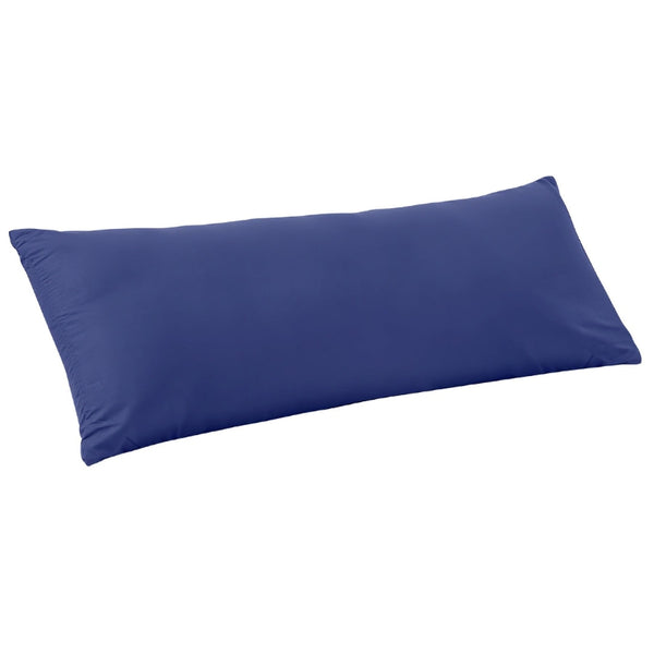 alt="Hypoallergenic and naturally anti bacterial navy body pillowcase crafted from a soft 100% polyester"