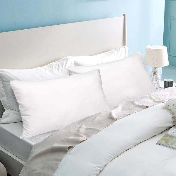 alt="Hypoallergenic and naturally anti bacterial white king pillowcase crafted from a soft 100% polyester"