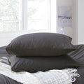 alt="Hypoallergenic and naturally anti bacterial grey queen pillowcase crafted from a soft 100% polyester"