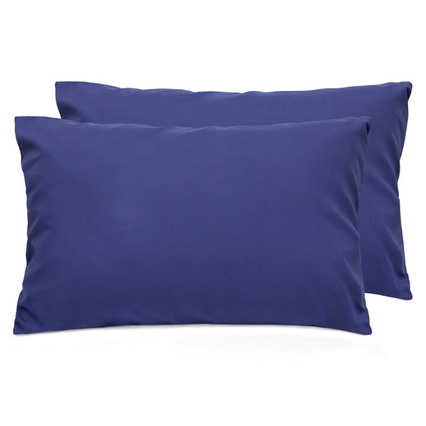 alt="Hypoallergenic and naturally anti bacterial navy standard pillowcase crafted from a soft 100% polyester"