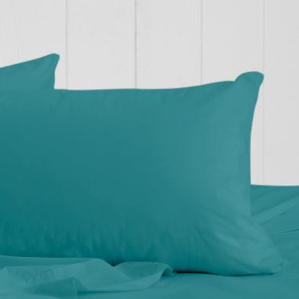 alt="The actual photo of a breath cotton standard pillowcase in baltic colour featuring its minimal, inviting softness and comfort" 