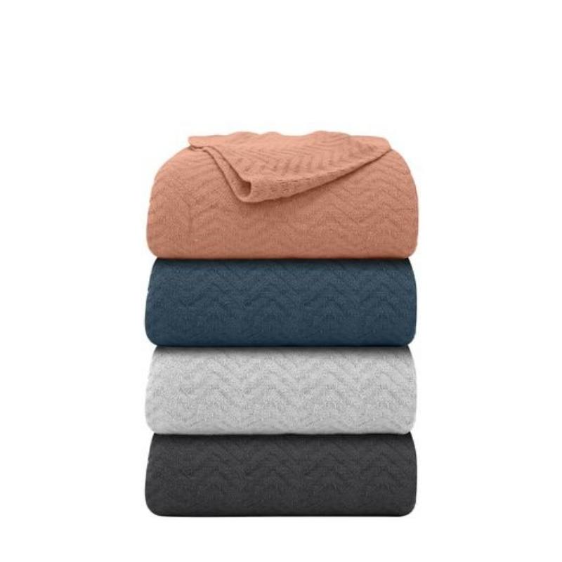 alt="Various colours of Cotton Blanket featuring its unique textured, softness and high quality cotton."