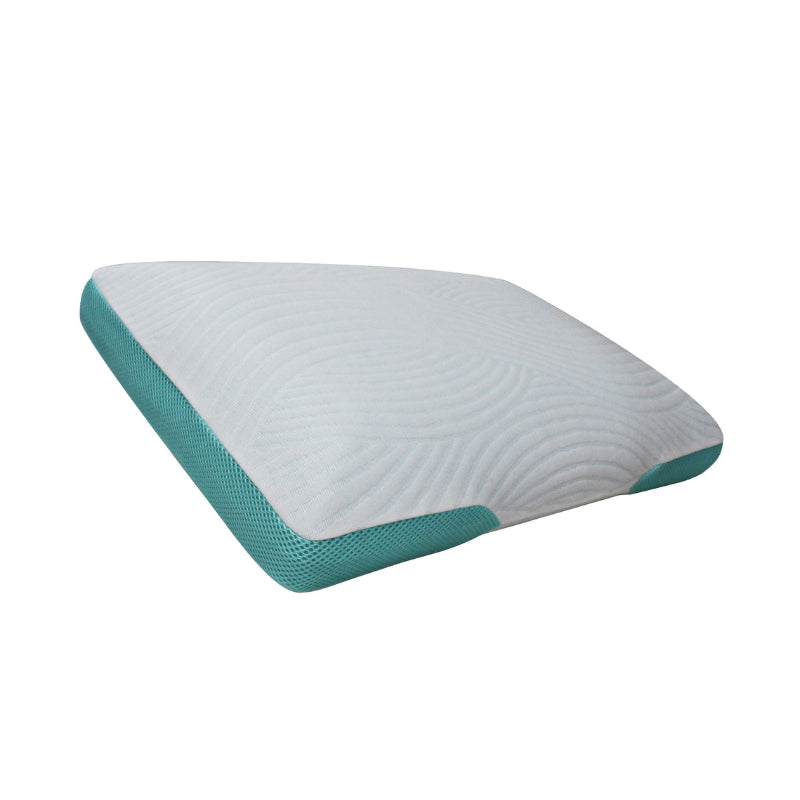 alt="Soft details of a soft lotus infused memory foam pillow"