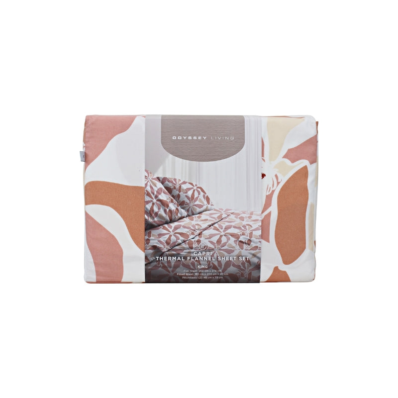 Front packaging details of a bed sheet set with a floral pattern on it - a charming and elegant addition to your bedroom, creating a warm and welcoming atmosphere.