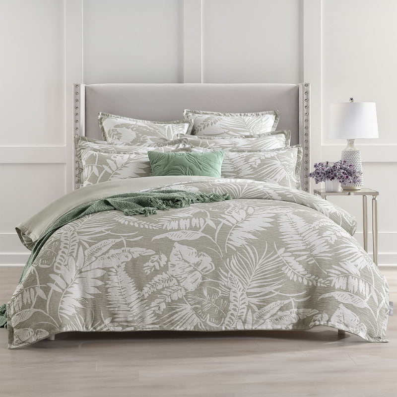 Renee Taylor Palm Tree Sage Green Quilt Cover Set Australia
