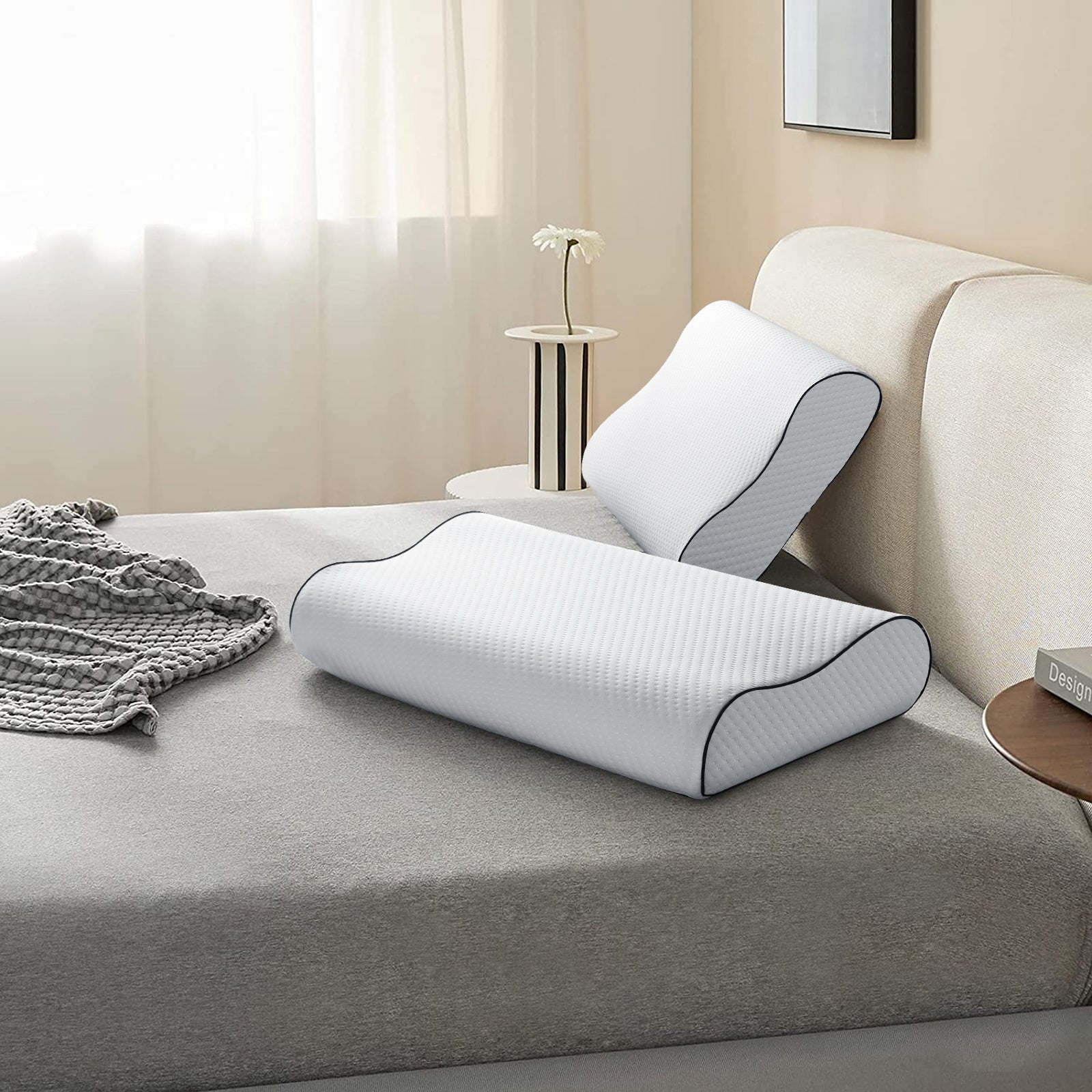 Linenova White 2 Piece Memory Foam Pillow Australia
