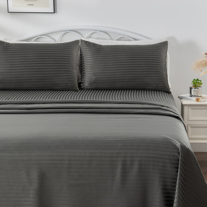 Linenova Brushed Microfibre Striped Bed Sheet Set