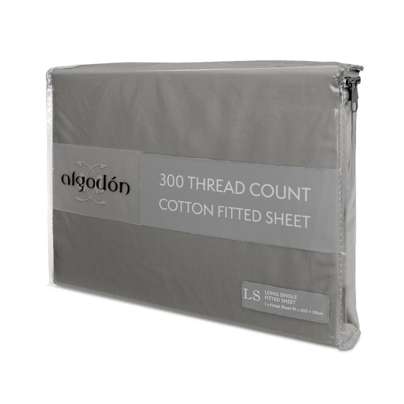 Algodon 300 Thread Count Cotton Fitted Sheet (6649836208172)