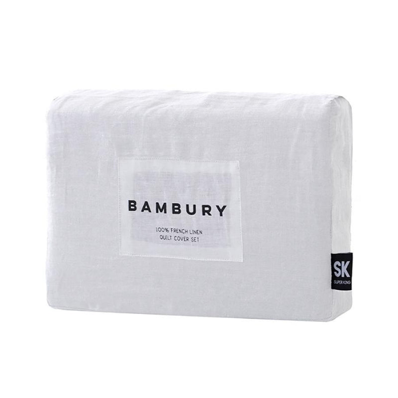 Bambury French Linen Ivory Quilt Cover Set (6618798686252)