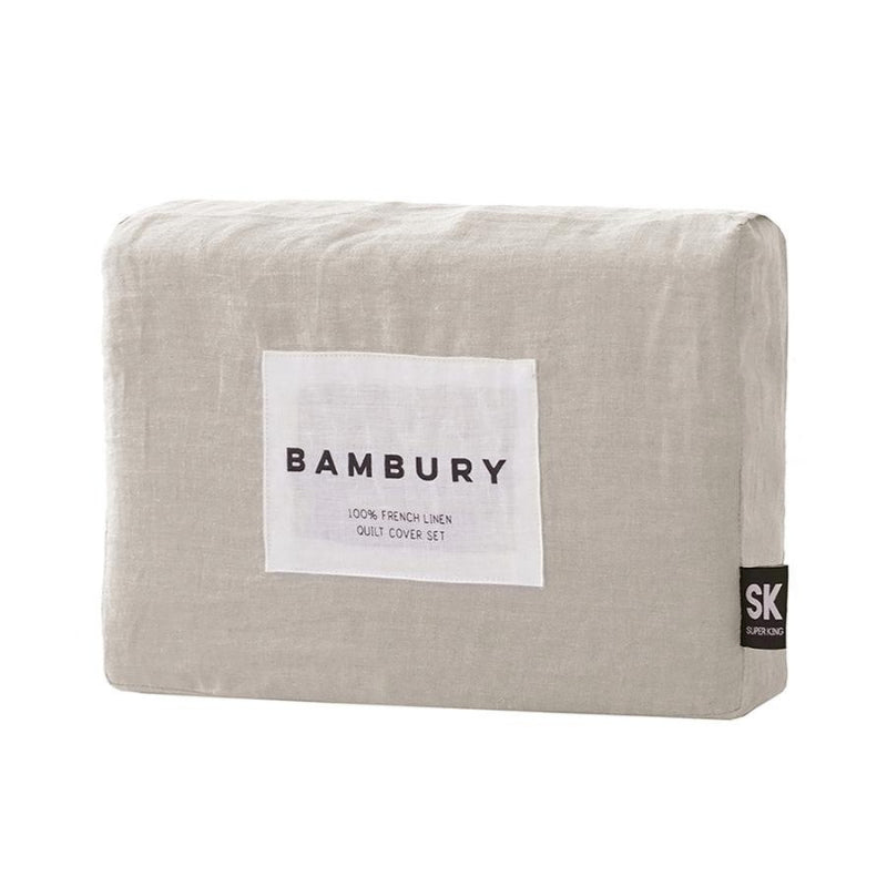 Bambury French Linen Pebble Quilt Cover Set (6618799472684)