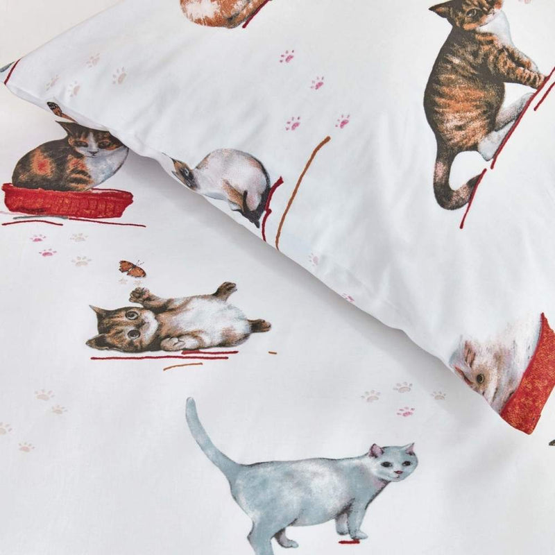 Bedding House Cute Cats Multi Cotton Quilt Cover Set (6831081422892)