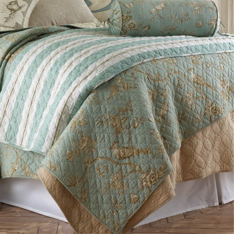 Classic Quilts Lyon Teal Coverlet Set (6632097972268)