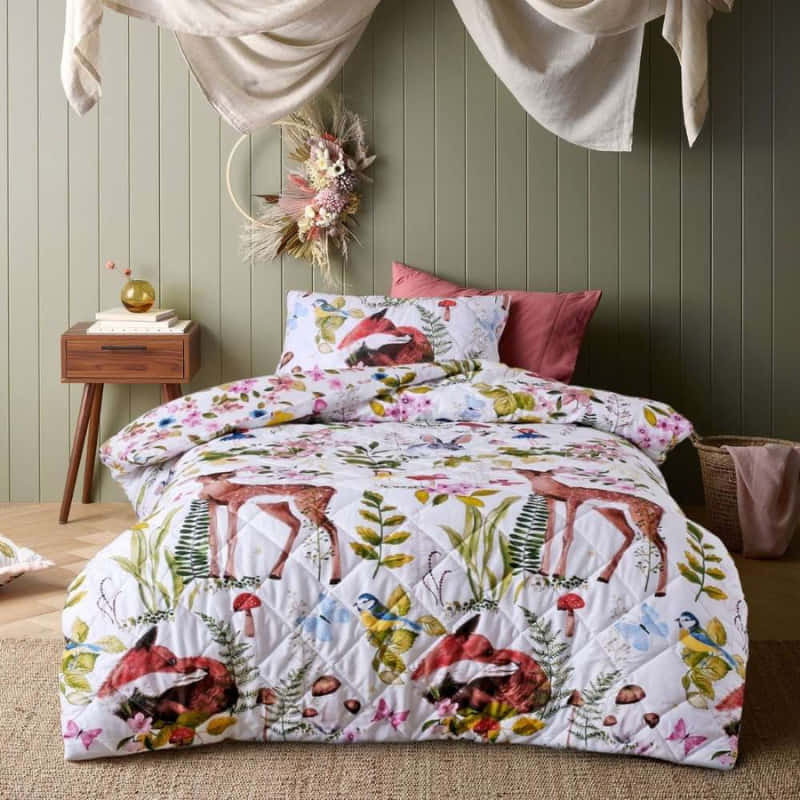 Happy Kids Habitat Printed Cotton Quilted Quilt Cover Set Australia