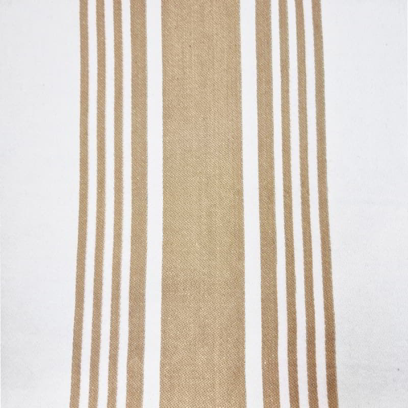 alt="Closer view of a Selby Collection bold natural stripe design tea towels."