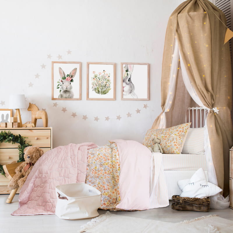 Baby pink top doona cover