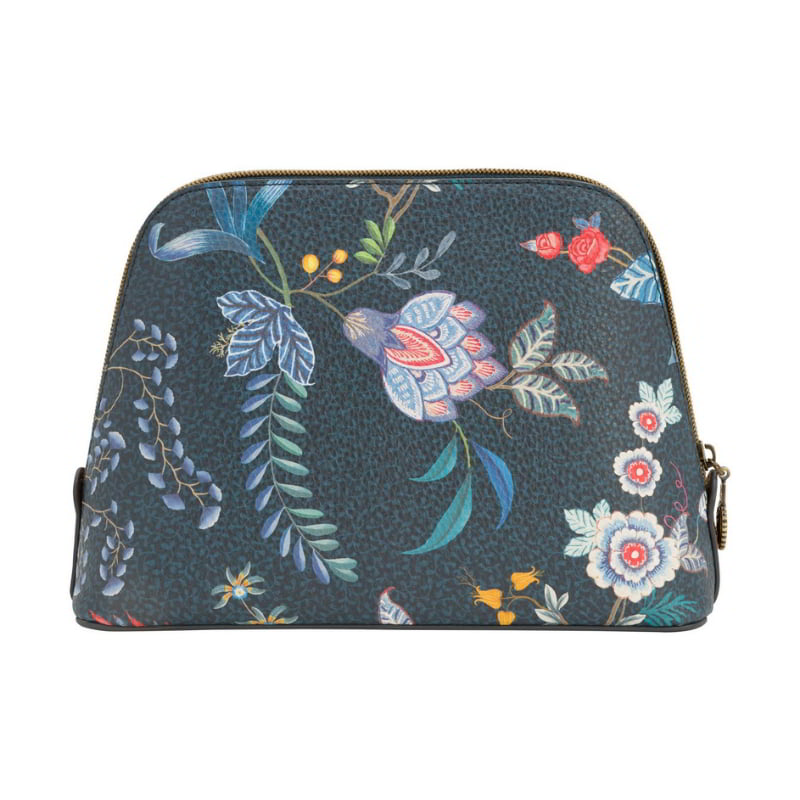 PIP Studio Flower Festival Dark Blue Triangle Cosmetic Bag (6752909230124)