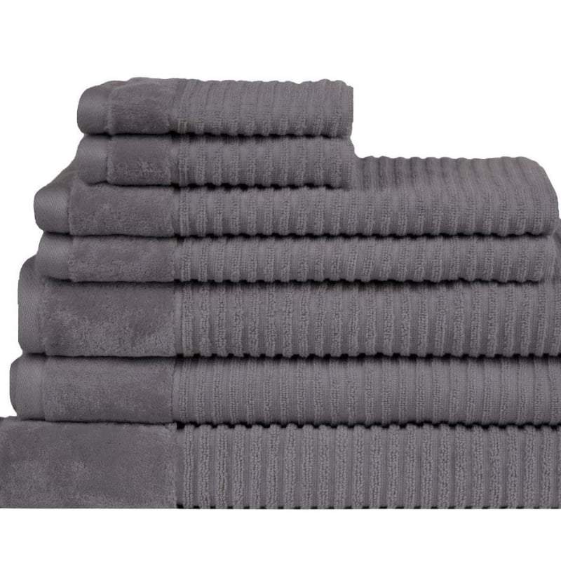 Jenny Mclean Royal Excellency 7 Piece Charcoal Towel Pack (6627531620396)