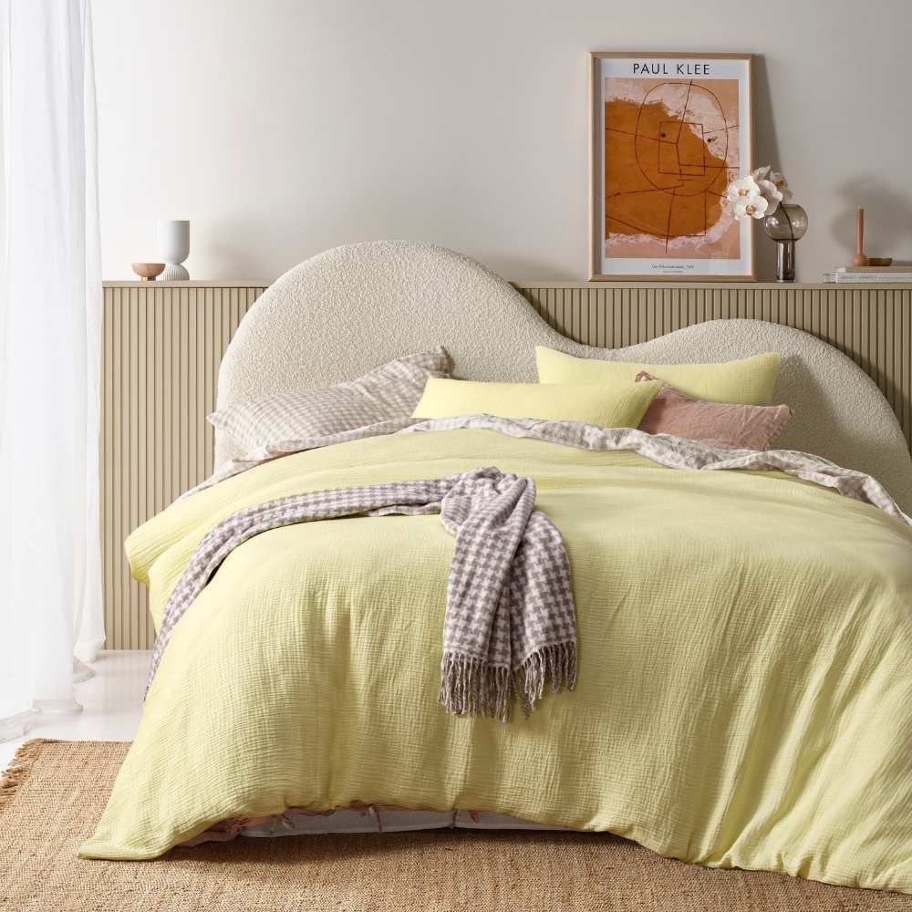 Vintage Design Hugo Cotton Gauze Butter Quilt Cover Set Australia