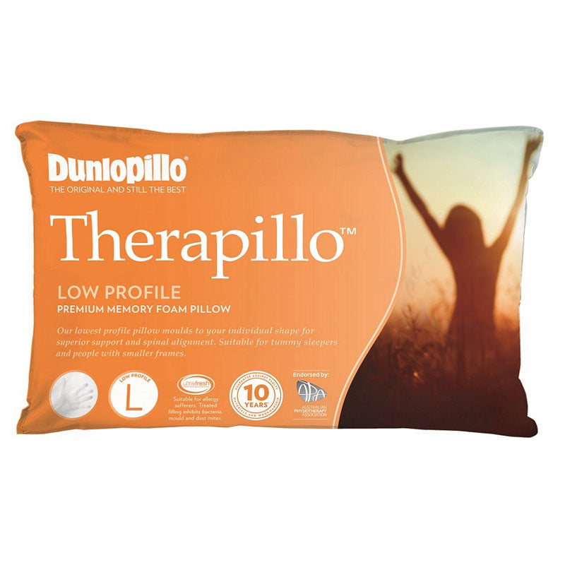 Dunlopillo Therapillo Premium Memory Foam Low Profile Pillow Australia