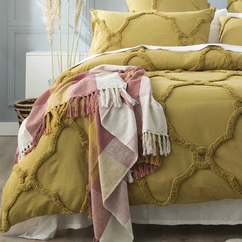 Renee Taylor Moroccan Cotton Chenille Willow Quilt Cover Set (6563470704684)