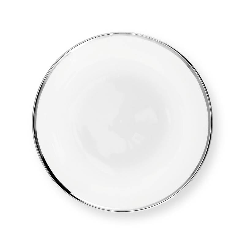 VTWonen White Silver 25.5cm Porcelain Plate (6999621402668)