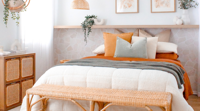 morgan and reid comforter styled for winter bedding
