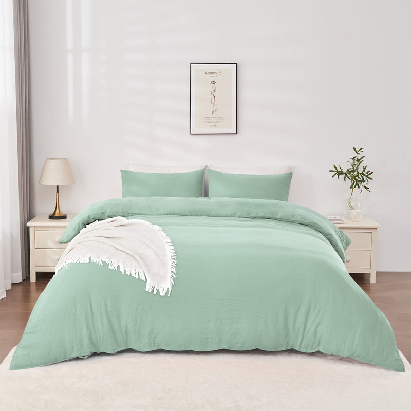 Linenova Pre-Washed Rust Quilt Cover Set