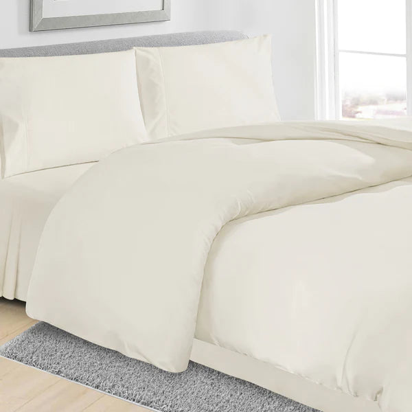 Linenova Cotton Blend Cream Quilt Cover Set