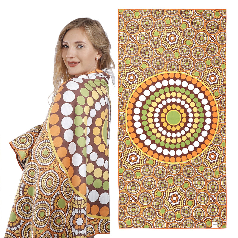 Linenova Sand Free Double Sided Bird Of Paradise Printed Beach Towel