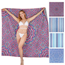 Linenova Sand Free Floral Geo Printed Beach Towel