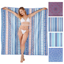 Linenova Sand Free Floral Geo Printed Beach Towel