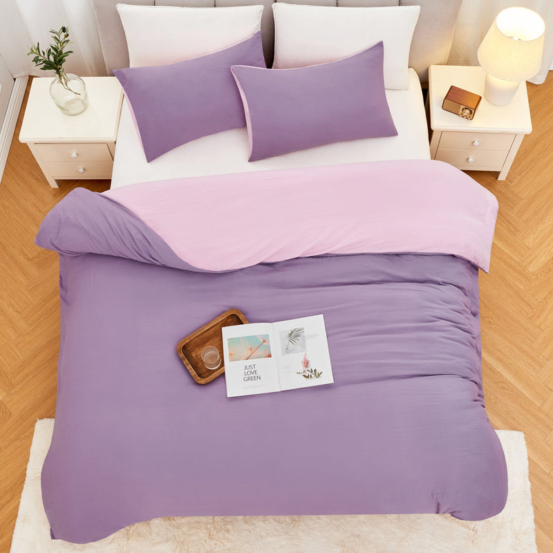 Linenova Pre-Washed Rust Quilt Cover Set