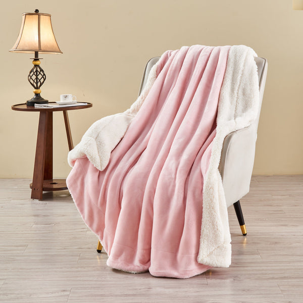 Linenova Sherpa Flannel Fleece Throw