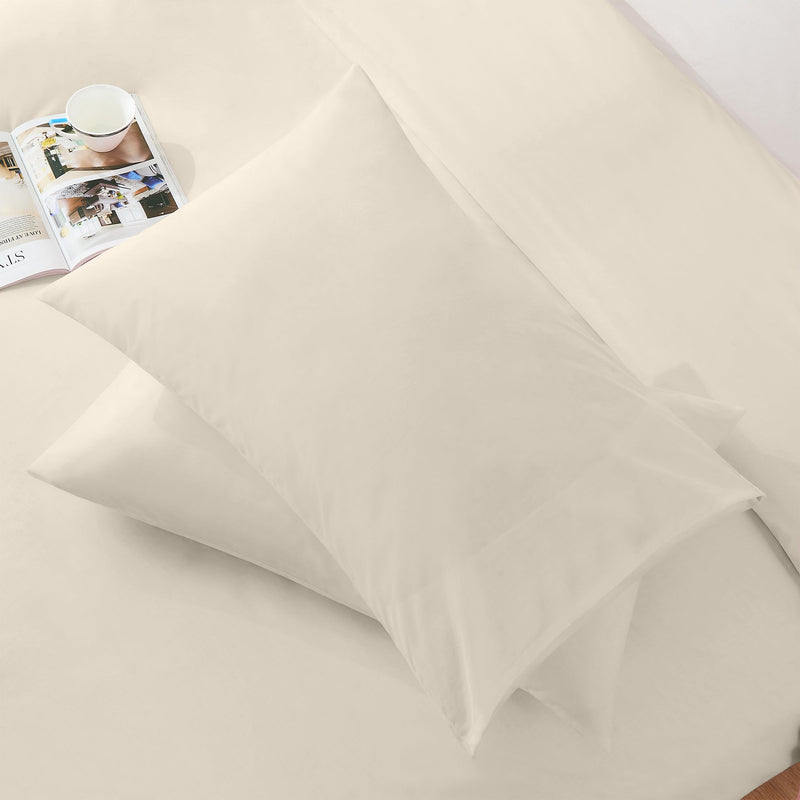 Linenova Cotton Blend White Quilt Cover Set