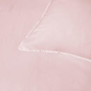 Close-up of double-stitch detail on bamboo cotton blush quilt cover fabric