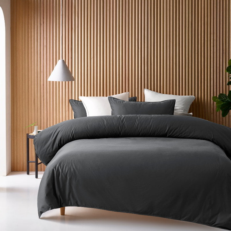 Use the Accesorize Charcoal Quilt Cover Set for a chic and comfortable hideaway.