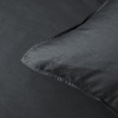 Double stitch details of the Accesorize Charcoal Quilt Cover Set for a chic and comfortable hideaway.